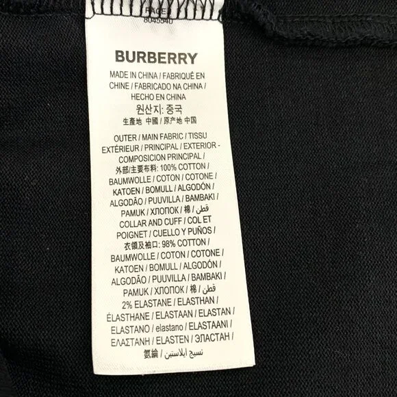 CM0084 Burberry Black Letter Print Cotton Round Neck Long Sleeve Sweatshirt XS